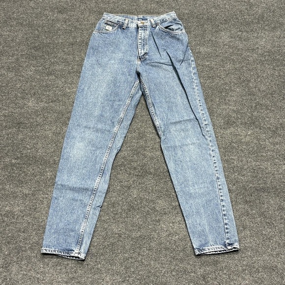 Vintage Wrangler Jeans Womens 10 Long Blue High Rise Tapered Denim USA 80s Mom - Picture 1 of 13